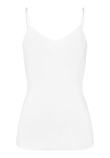 71605 Cotton Seamless Spaghetti Cami Padded - 101 White